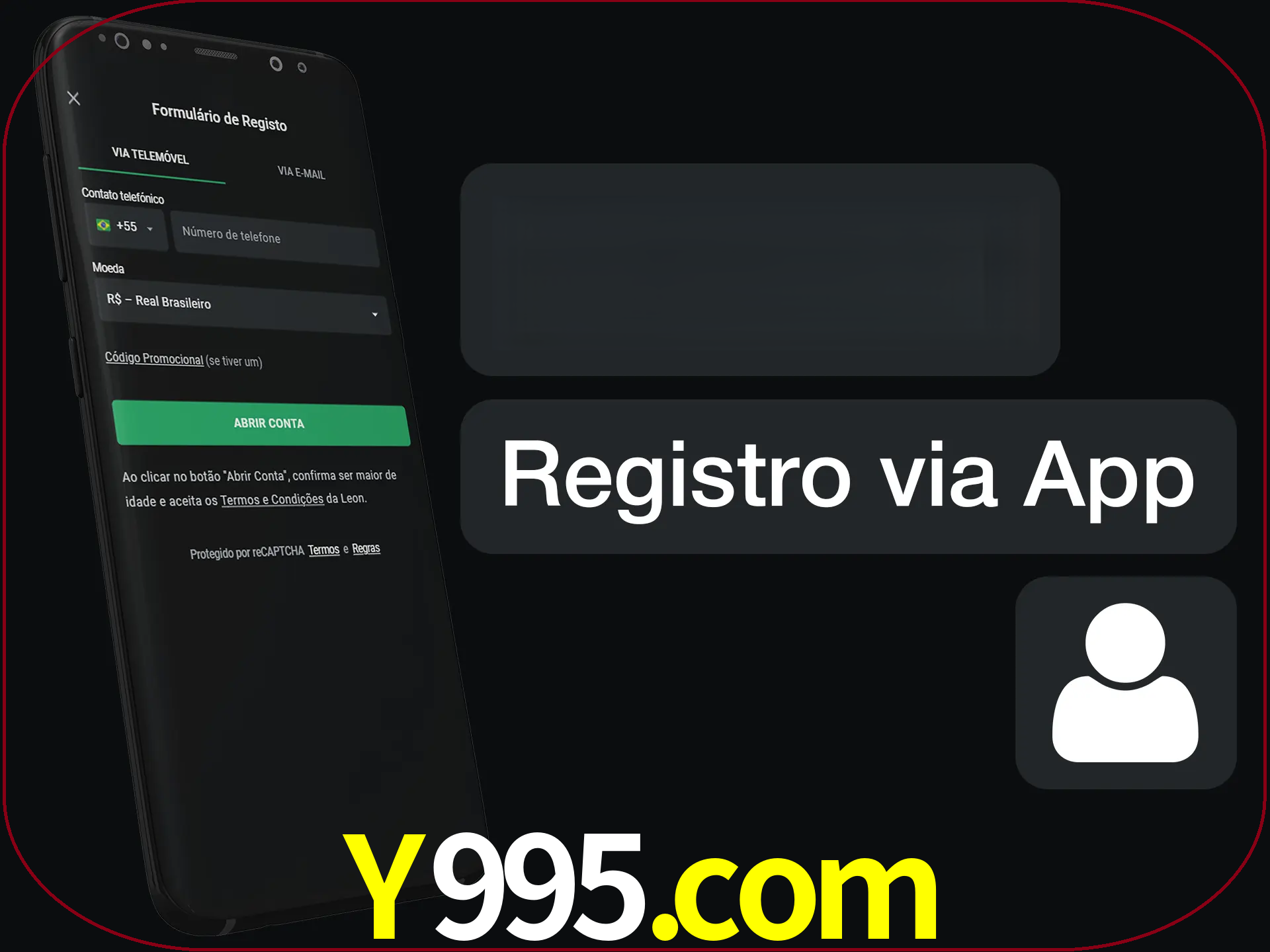 Registre-se com duas etapas usando o aplicativo.